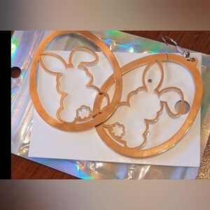 ♥️B Individually $10 Or Bundle 5/$20 Gold Bunny Easter Earrings